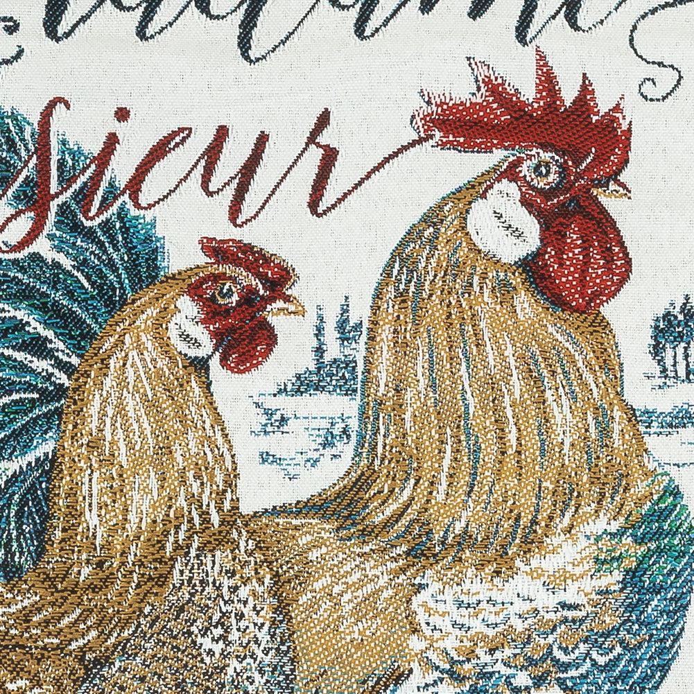 French Bleu Madame and Monsieur Oversized Square Patch - 18.875" Detail