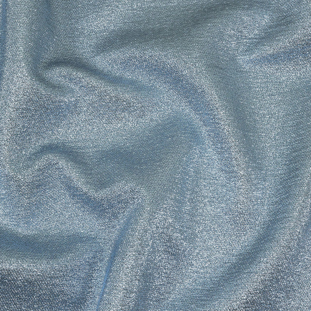 Geode Metallic Blue and Silver Crackle Luxury Brocade
