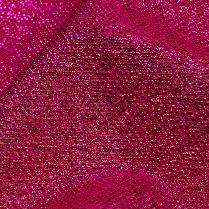 Geode Metallic Fuchsia Crackle Luxury Brocade Folded