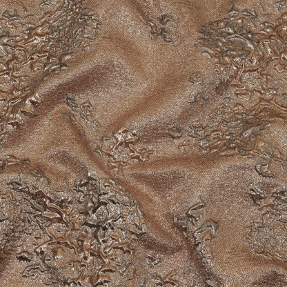 Metallic Gunmetal and Copper Floral Luxury Brocade
