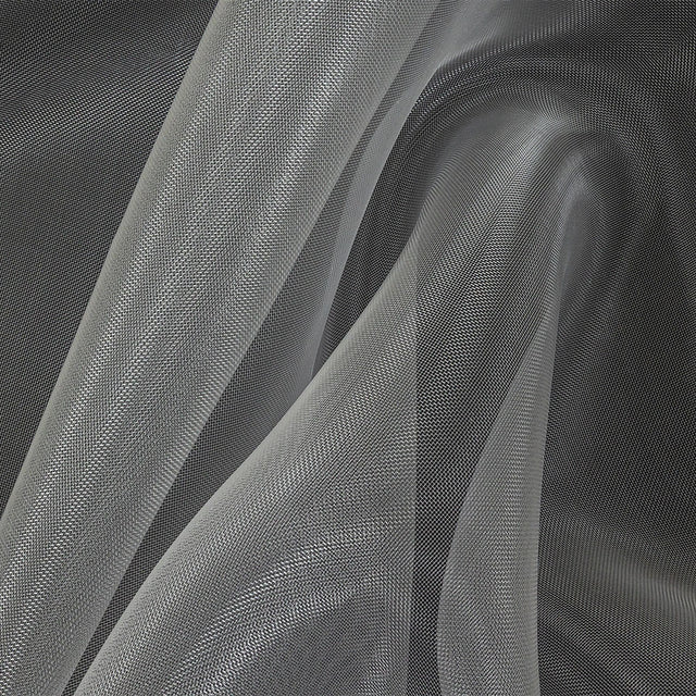 Stiff Mesh-Like Polyester Organza - White - Iris Collection