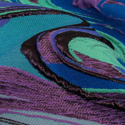 Lilac, Seafoam and Blue Marbled Metallic Luxury Brocade Detail