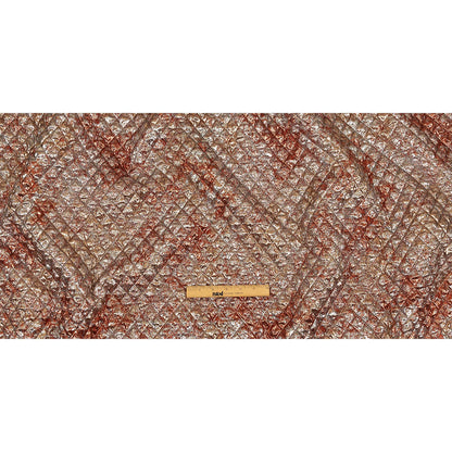Metallic Copper, Bronze and Silver Diamond Quilted Luxury Brocade Full
