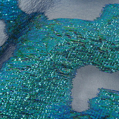 Metallic Royal and Emerald Animal Spots Luxury Burnout Brocade Detail