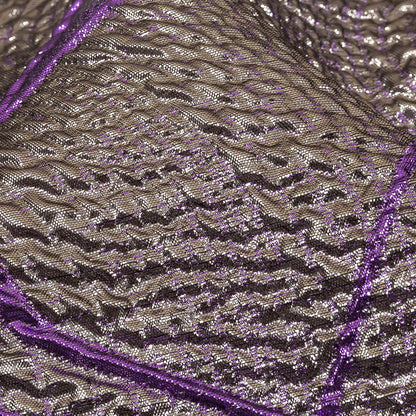 Metallic Silver and Purple Abstract Luxury Burnout Brocade Detail