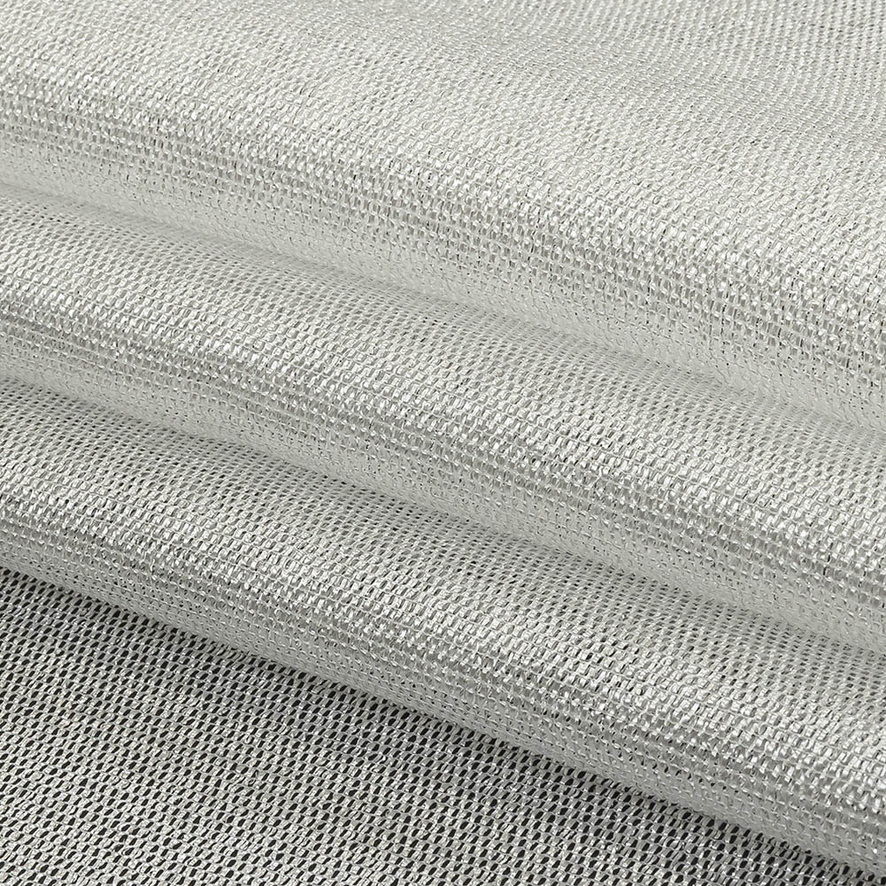 Metallic Silver and White Luxe Novelty Mesh Folded