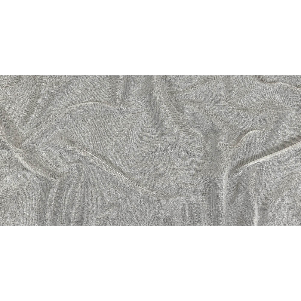 Metallic Silver and White Luxe Novelty Mesh Full