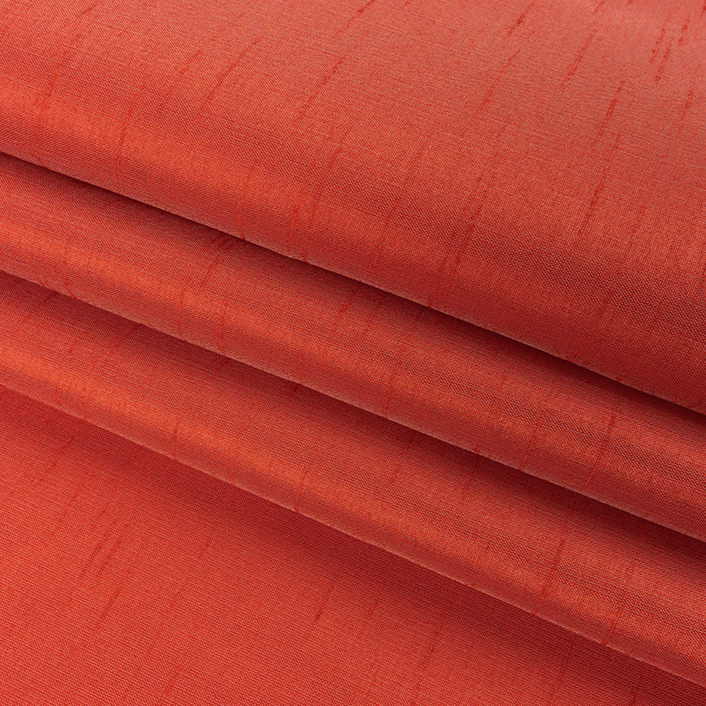 Polyester Shantung - Hot Coral - Eirian Collection - Folded