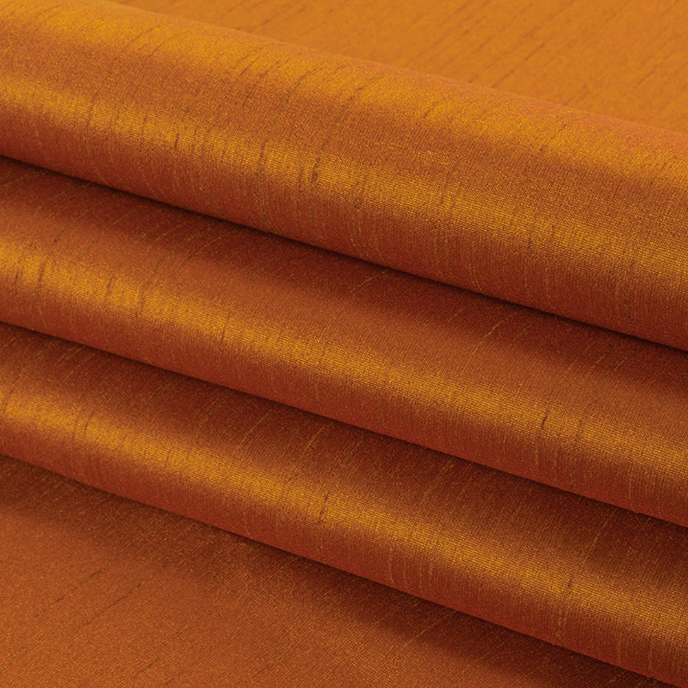 Polyester Shantung - Adobe Brown - Eirian Collection - Folded