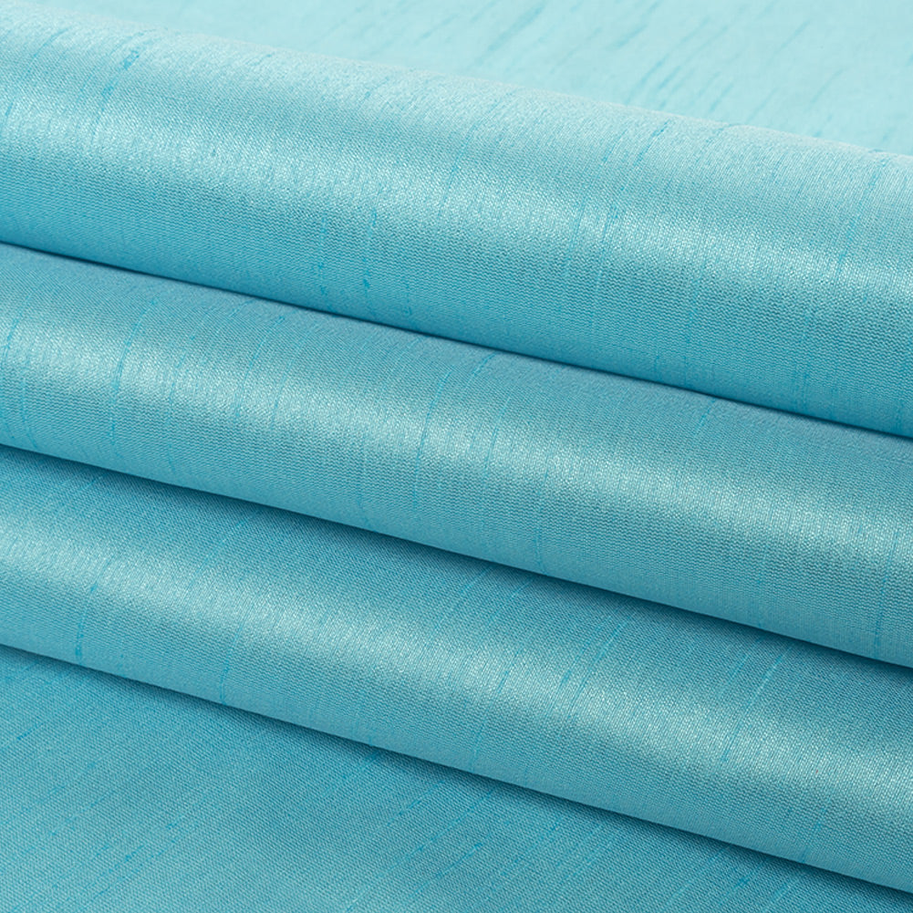 Polyester Shantung - Turquoise - Eirian Collection - Folded