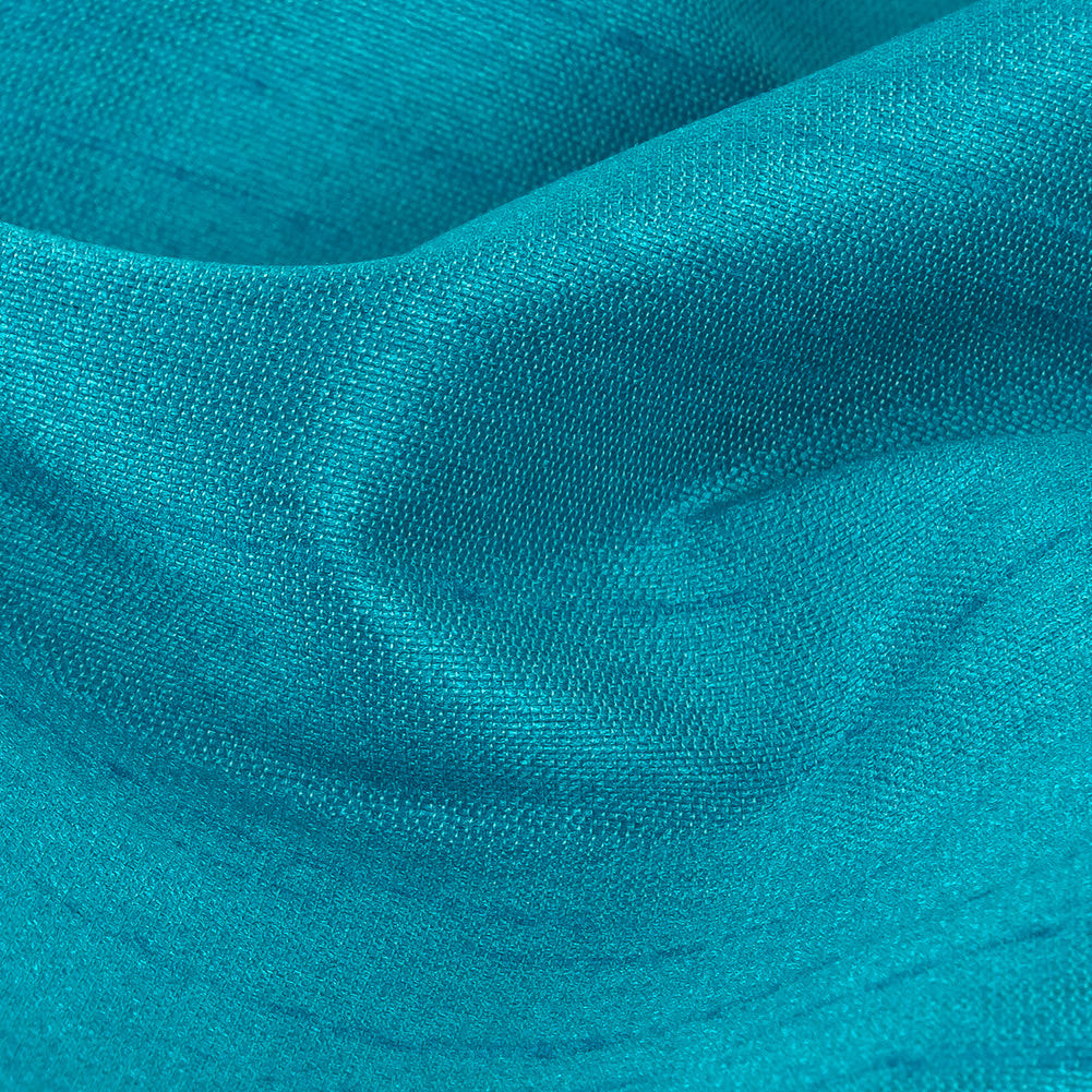 Polyester Shantung - Teal Blue - Eirian Collection - Detail