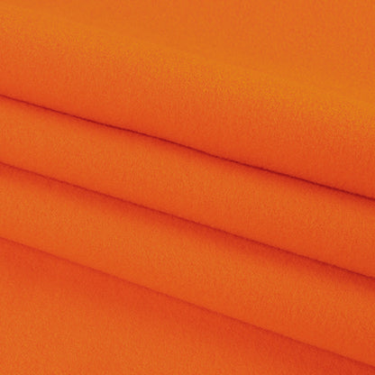 Flame Orange Recycled Polyester Stretch Knit Fleece Folded
