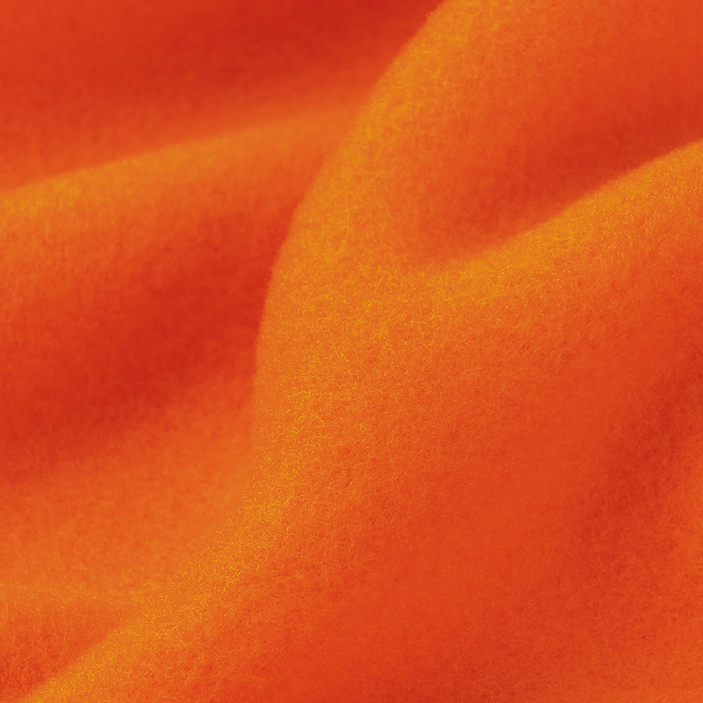 Flame Orange Recycled Polyester Stretch Knit Fleece Detail