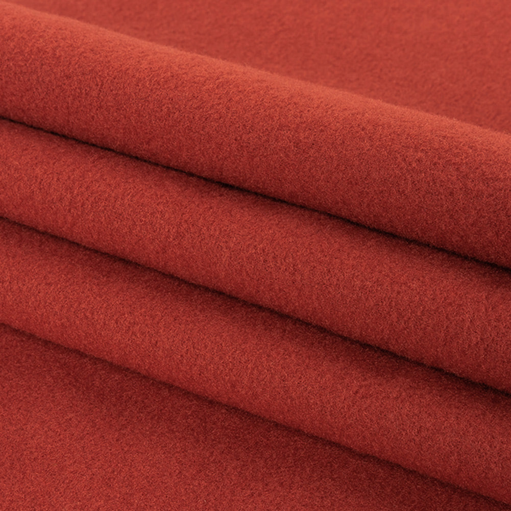 Sun Dried Tomato Recycled Polyester Stretch Knit Fleece Folded
