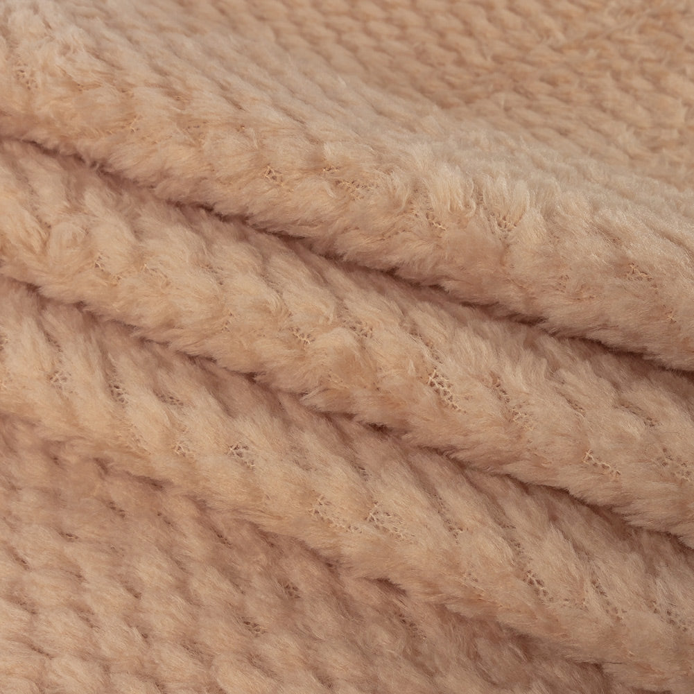 Frappe Plush Polyester Bubble Fleece Folded