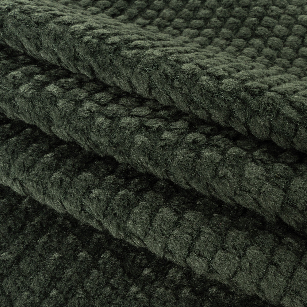 Darkest Spruce Plush Polyester Bubble Fleece Folded