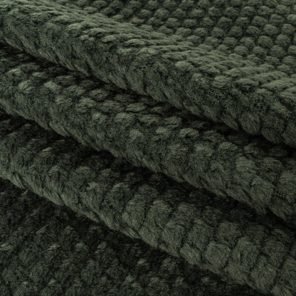 Darkest Spruce Plush Polyester Bubble Fleece Folded