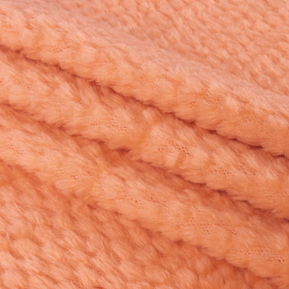 Papaya Punch Plush Polyester Bubble Fleece Folded
