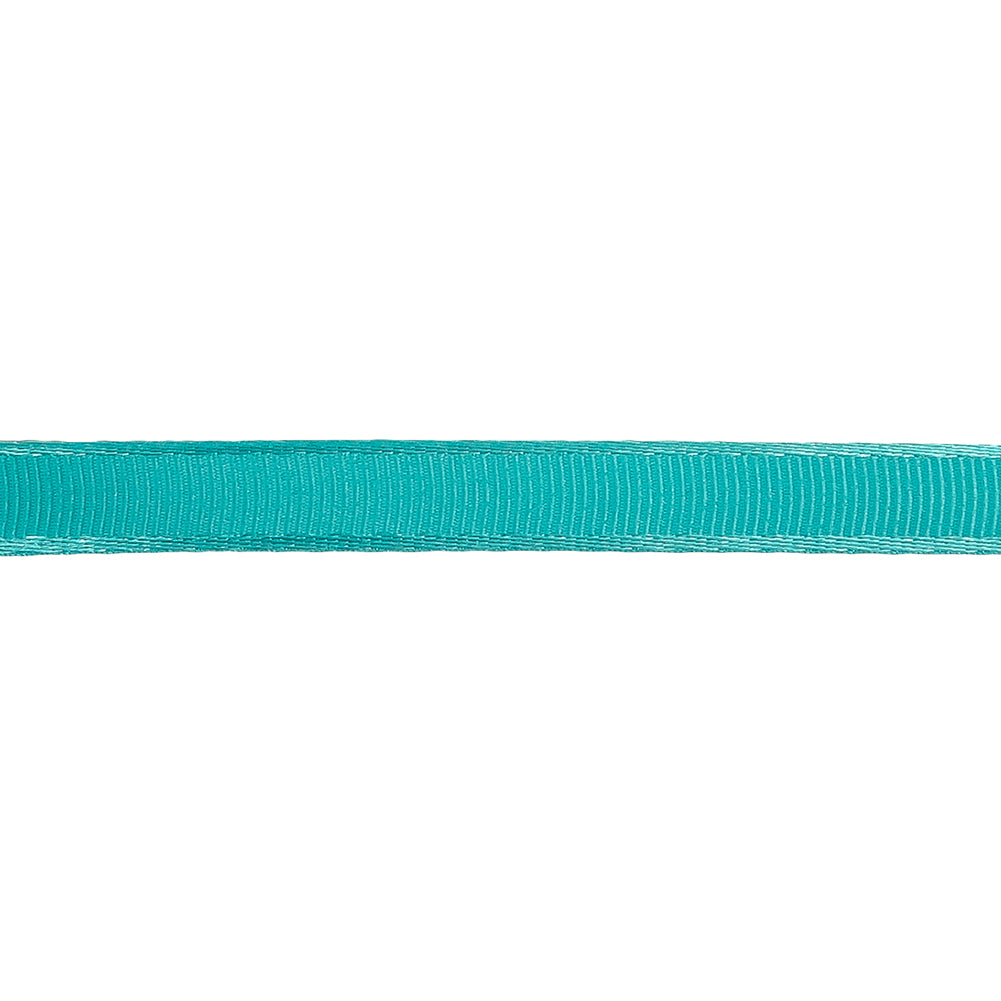 Turquoise Satin-Edged Grosgrain Ribbon - 0.375" Detail