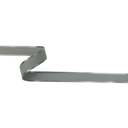 Silver Gray Satin-Edged Grosgrain Ribbon - 0.625"