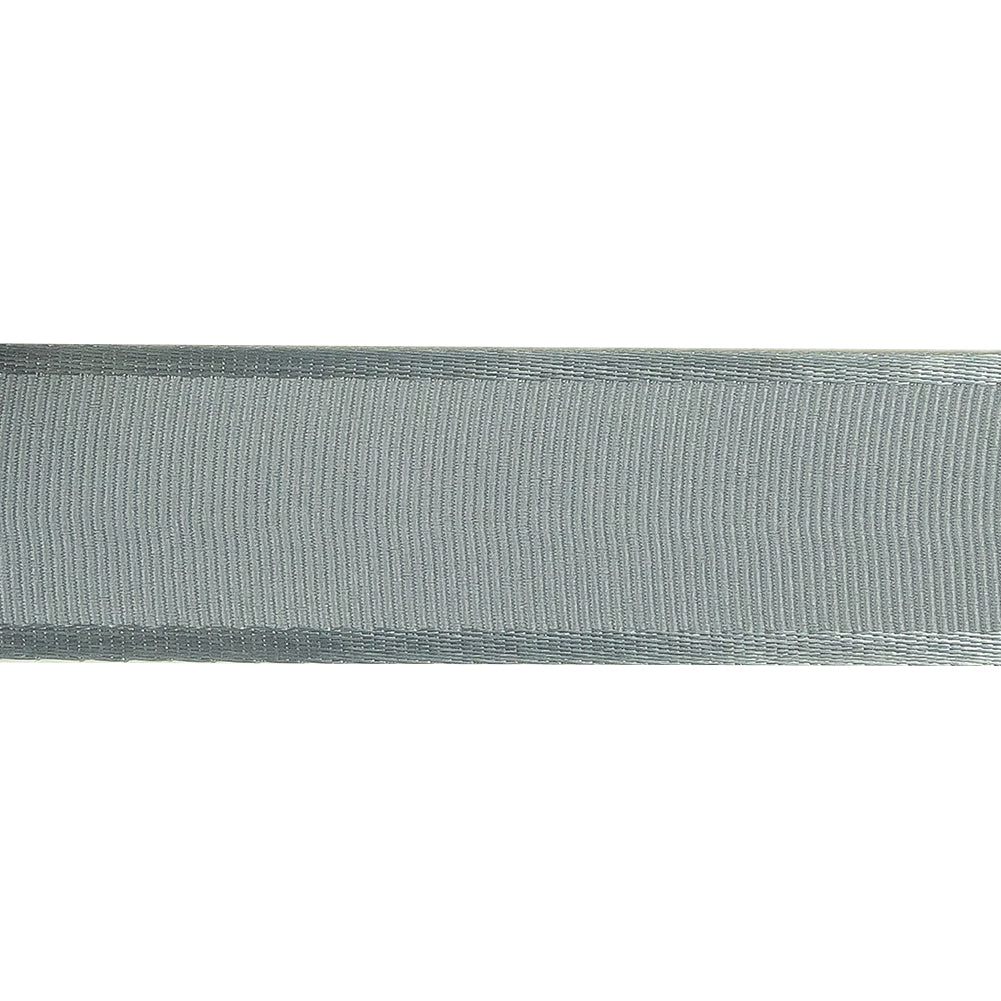 Silver Gray Satin-Edged Grosgrain Ribbon - 1" Detail