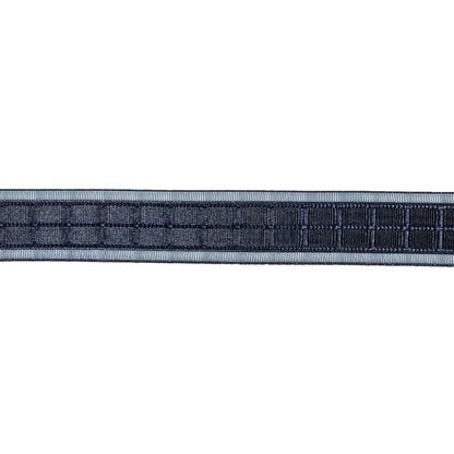 Evening Blue Windowpane Checks and Sheer Borders Woven Ribbon - 0.625" Detail