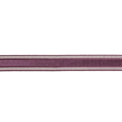 Sunset Purple Woven Ribbon with Sheer Organza Borders - 0.5" Detail