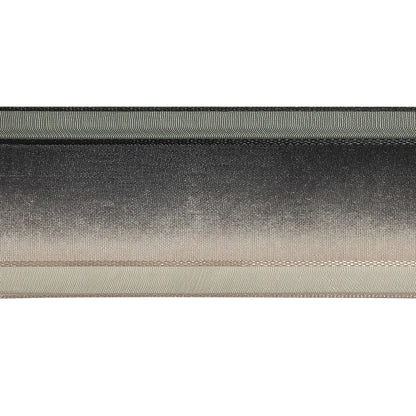 Black and Odyssey Gray Ombre Woven Ribbon with Sheer Organza Borders - 1.5" Detail