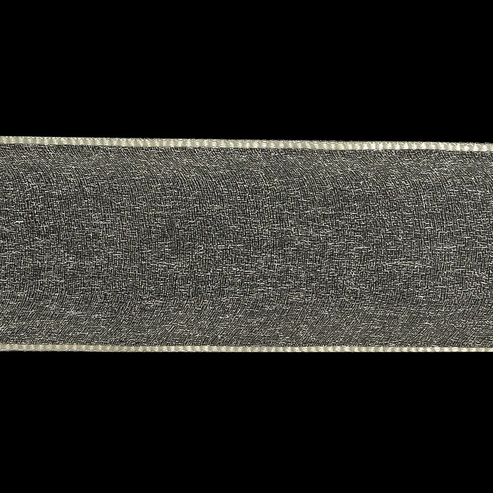 Cannoli Cream Shimmering Organza Ribbon with Woven Edges - 1.5" Detail