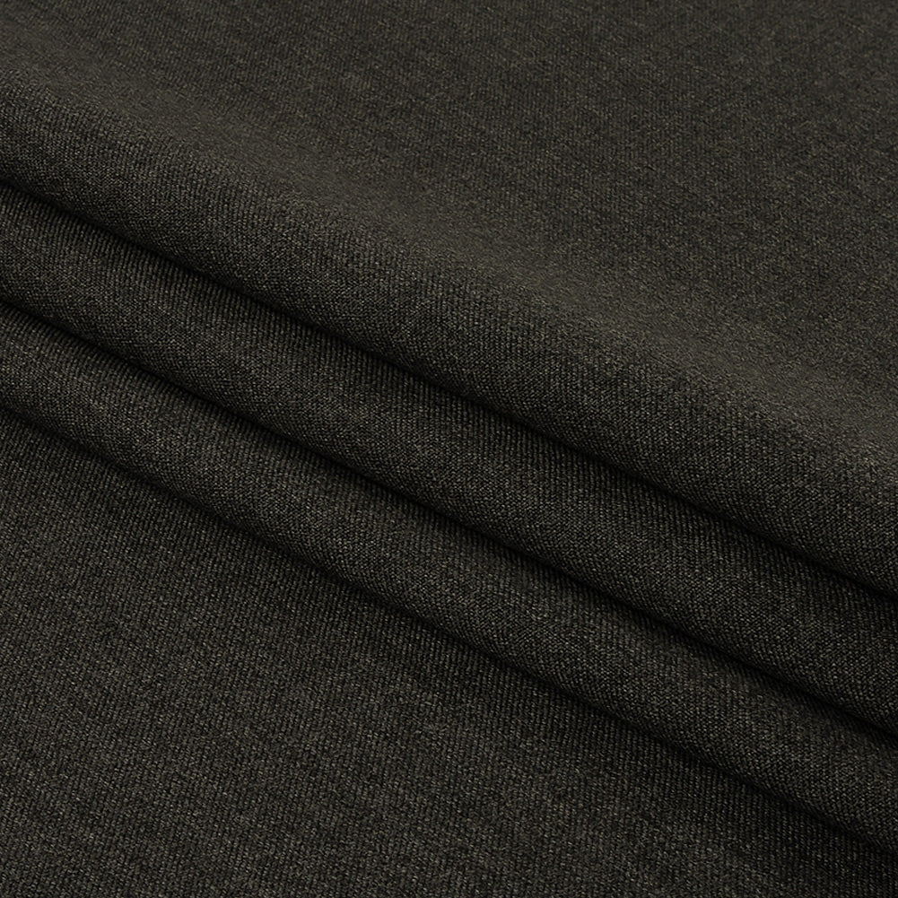 Heathered Gray Wool Twill Suiting Folded