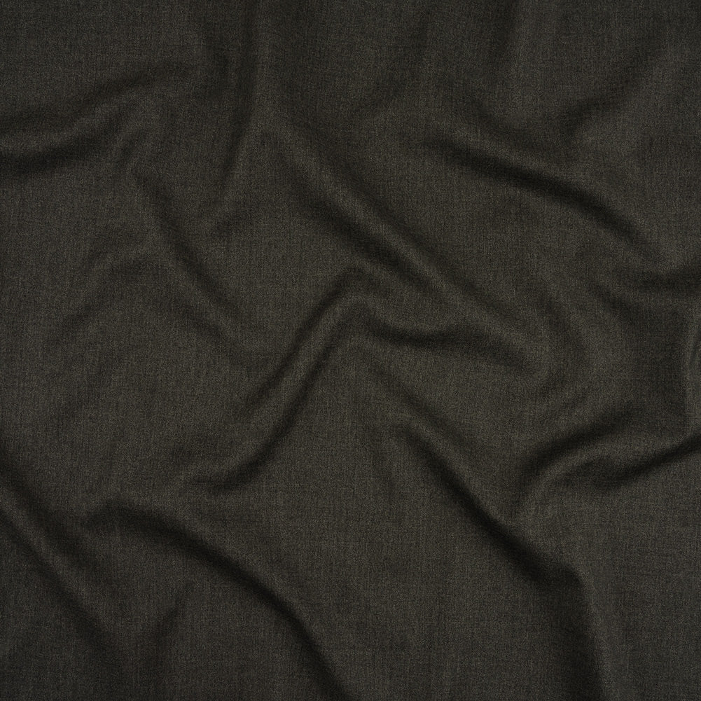 Heathered Gray Wool Twill Suiting