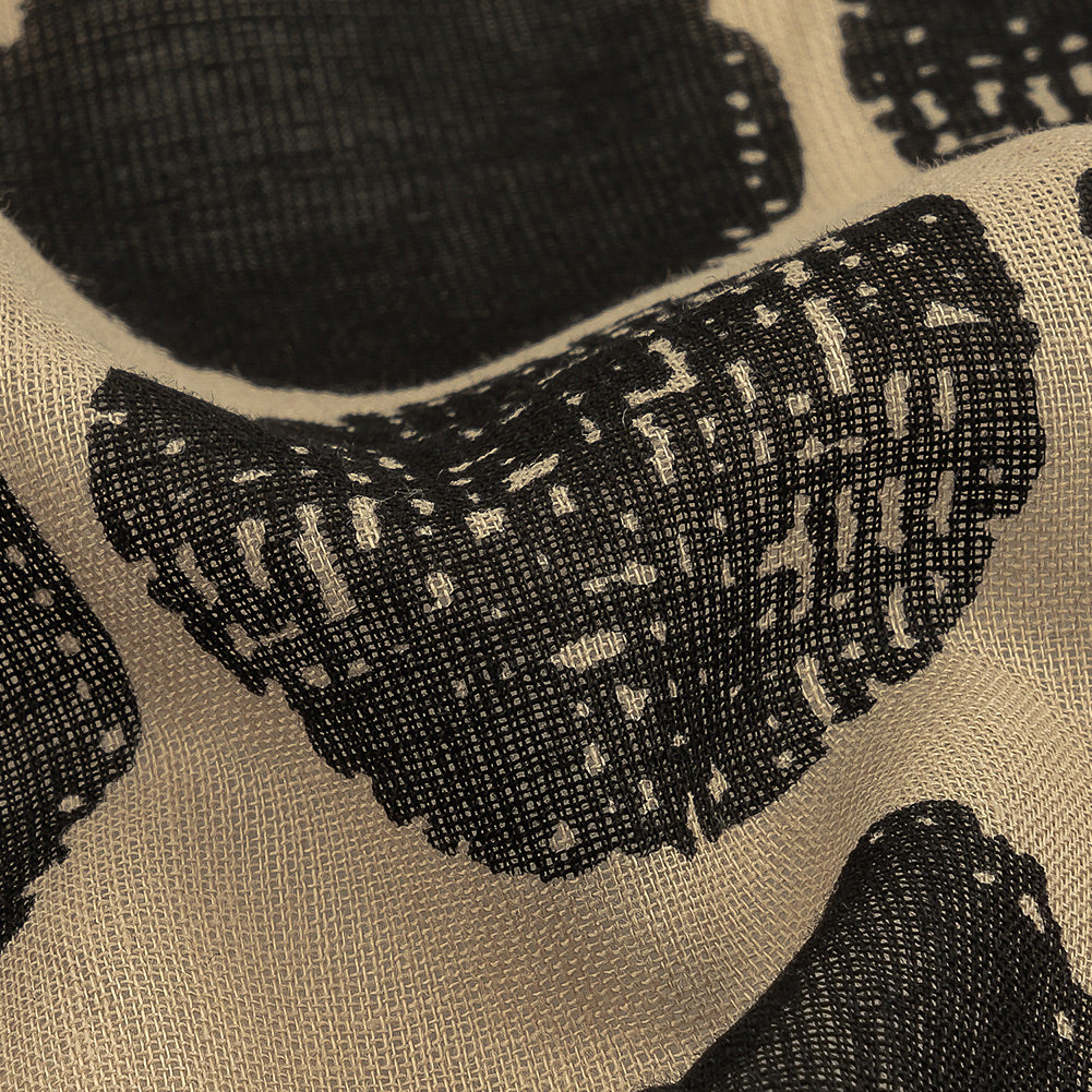 Tocca Beige and After Dark Distressed Circles Cotton Voile Detail