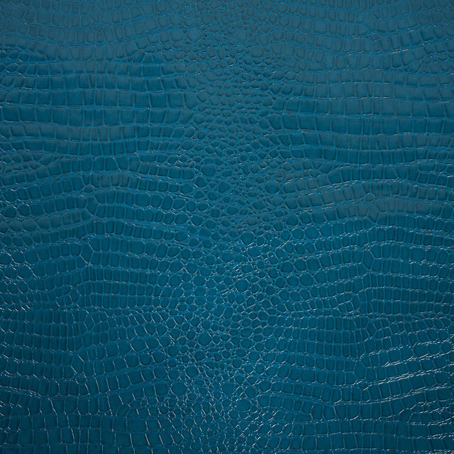 Faux Crocodile Patent Leather - Peacock - Brisbane Collection