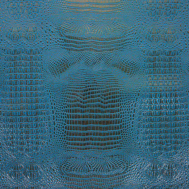 Metallic Crocodile Embossed Vinyl - Blue and Bronze - Twain Collection