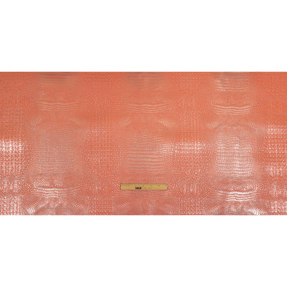 Metallic Crocodile Embossed Vinyl - Pink and Silver - Twain Collection Full