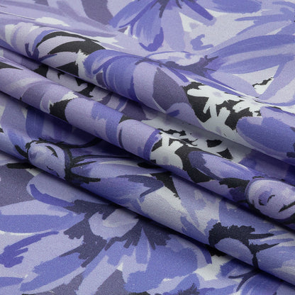 Stretch Cotton Poplin Print - Blue Floral - Mood Exclusive Freya's Passion Folded