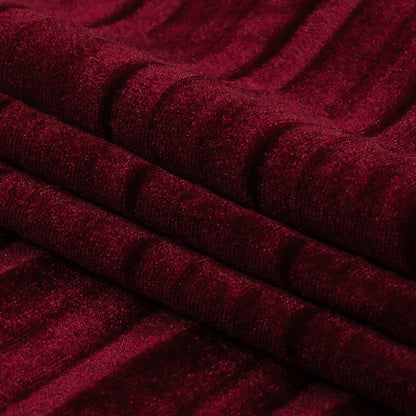 Pleated Velour - Wine - Tver Collection Folded