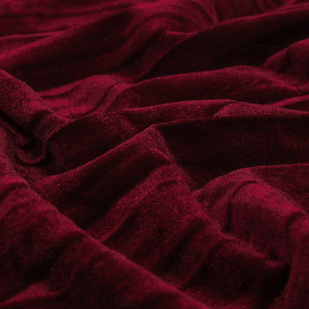 Pleated Velour - Wine - Tver Collection Detail