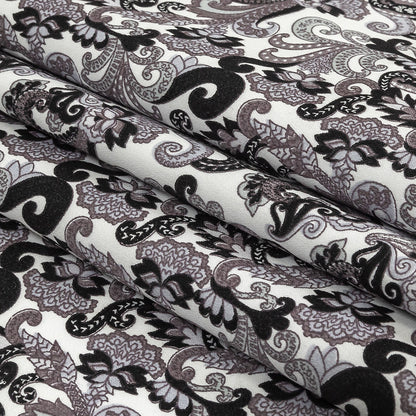 Tap Shoe, Snow White and Misty Lilac Paisley Cotton Sateen Folded