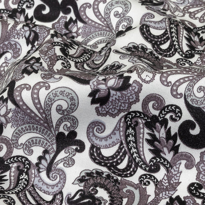 Tap Shoe, Snow White and Misty Lilac Paisley Cotton Sateen Detail