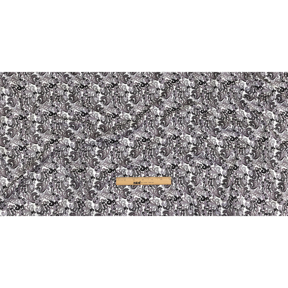 Tap Shoe, Snow White and Misty Lilac Paisley Cotton Sateen Full