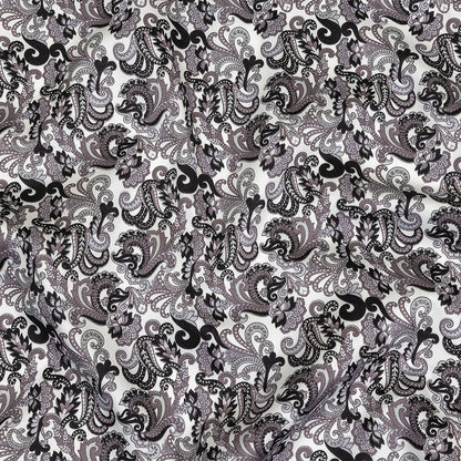 Tap Shoe, Snow White and Misty Lilac Paisley Cotton Sateen