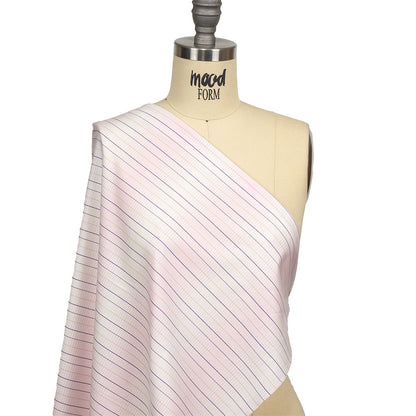 Pink, Purple and White Gradient Pinstripes Cotton Shirting Drape