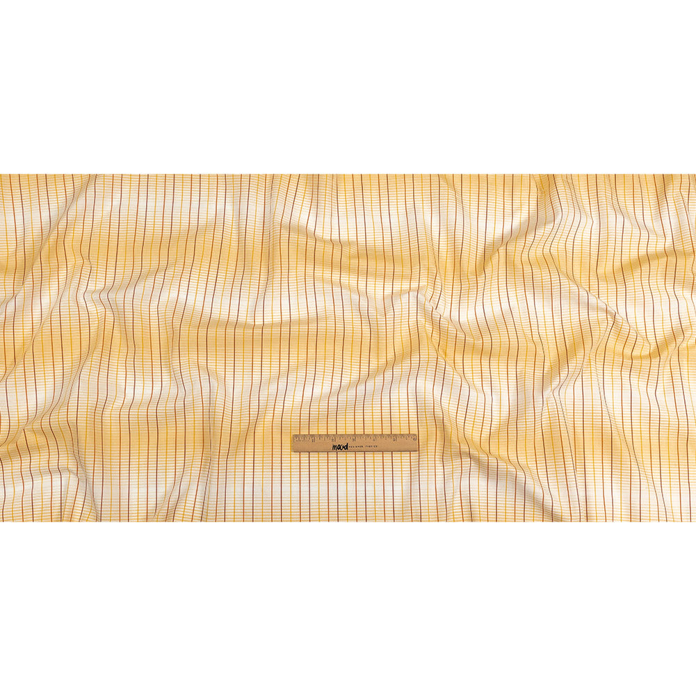 Orange, Yellow and White Gradient Pinstripes Cotton Shirting Full