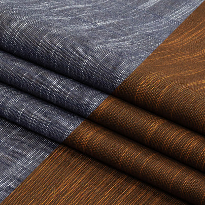Brown Striated Cotton Chambray Folded