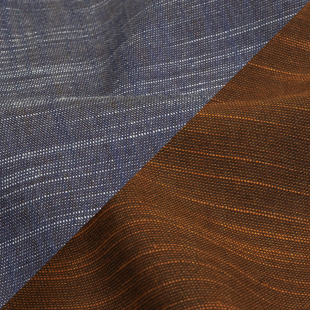 Brown Striated Cotton Chambray Detail