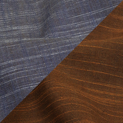 Brown Striated Cotton Chambray Detail