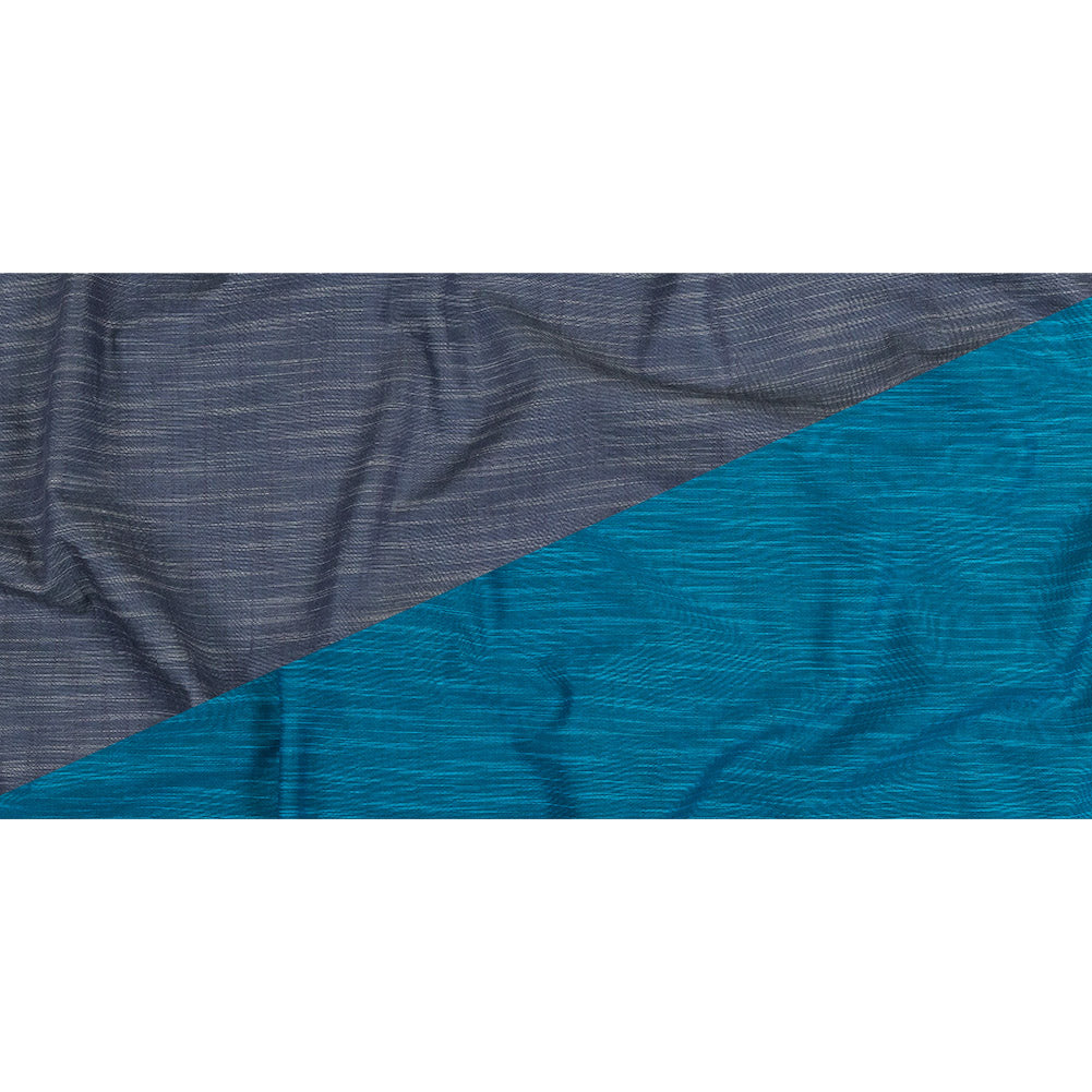 Phthalo Blue Striated Cotton Chambray Full