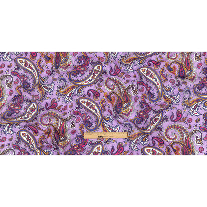 Gauzy Cotton Voile - Lilac, Cobalt and Pink Paisley - Deadstock Full