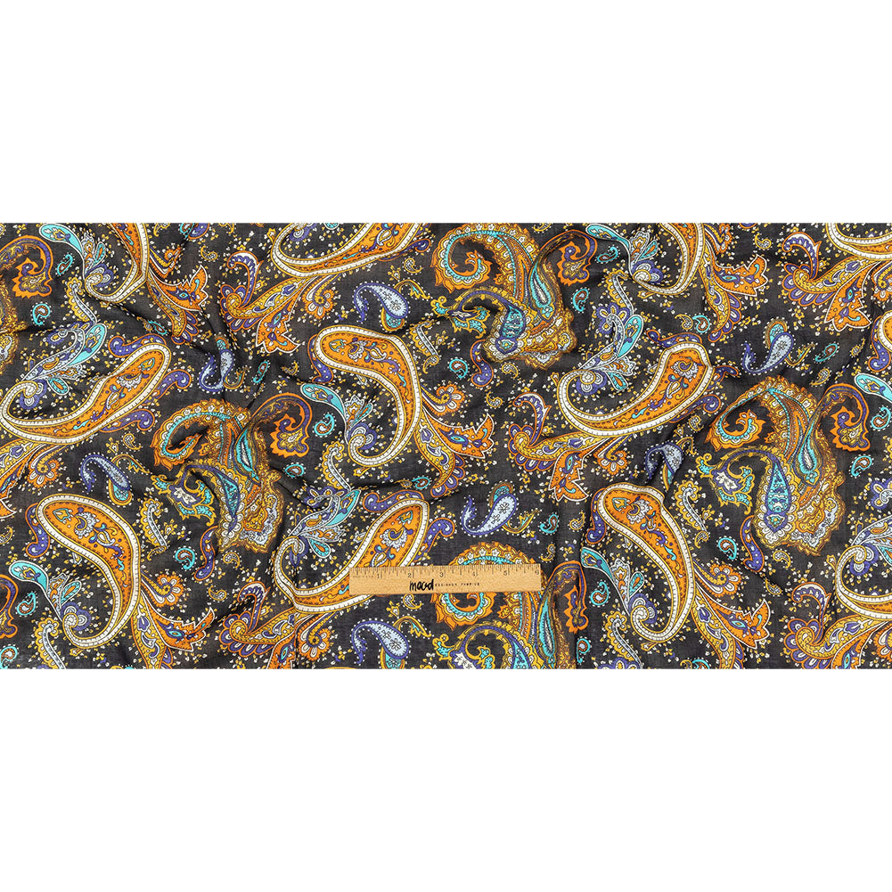 Gauzy Cotton Voile - Midnight Navy, Hawaiian Sunset and Limoges Paisley - Deadstock Full